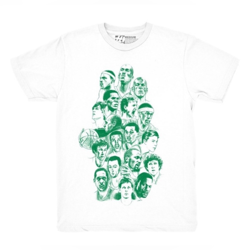 The Forest Lab Boston Celtics Legends Collage T-Shirt in White Various Sizes